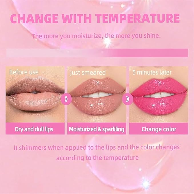 Conversionh Color Changing Lip Oil, Conversion Lip Stain, Conversionh Lip Oil, Boss up Magic Color Changing Lip Oil, Warm Change Hydrating Plumping Lip Nourishing Non-stick Oil (Red)