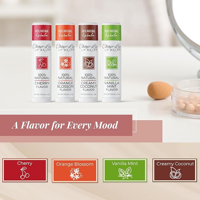 100% Natural Lip Balm Set, Hydrating Petroleum