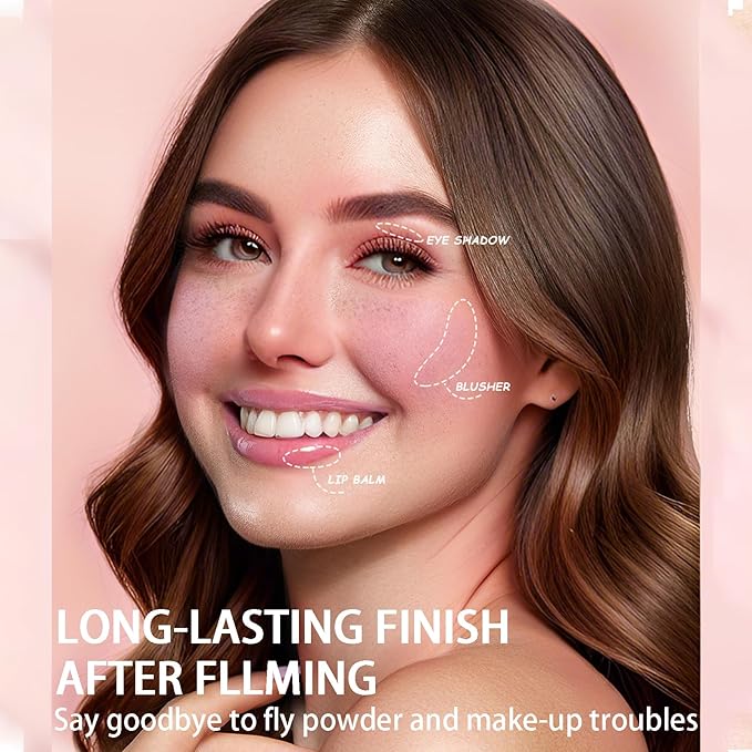 Color Changing Blush,3-in-1 Warm Change Blush,Pink Cream Blush,Transparent Skin Tone(01+02)