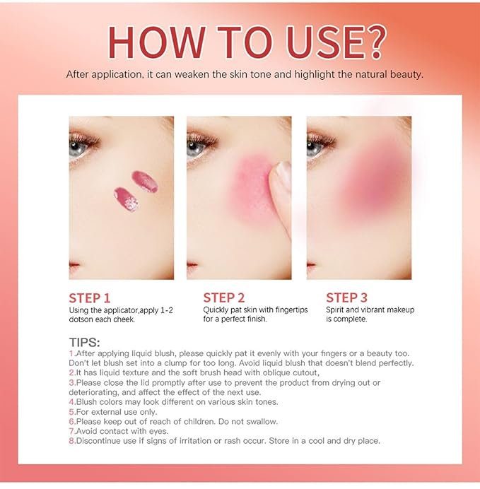 MAEPEOR Matte Liquid Blush 9 Colors Soft Cream (Color 07)