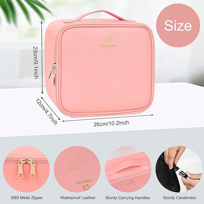 Relavel travel makeup bag with