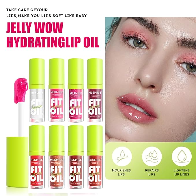 4 Colors Fat Oil Lip Gloss, Lip Oil Lip Glaze Hydrating Lip Glow Oil Big Brush Head Moisturizing Lip Gloss, Shiny Transparent Tinted Plumping Lip Oil Long Lasting Nourishing Non-sticky (06#)