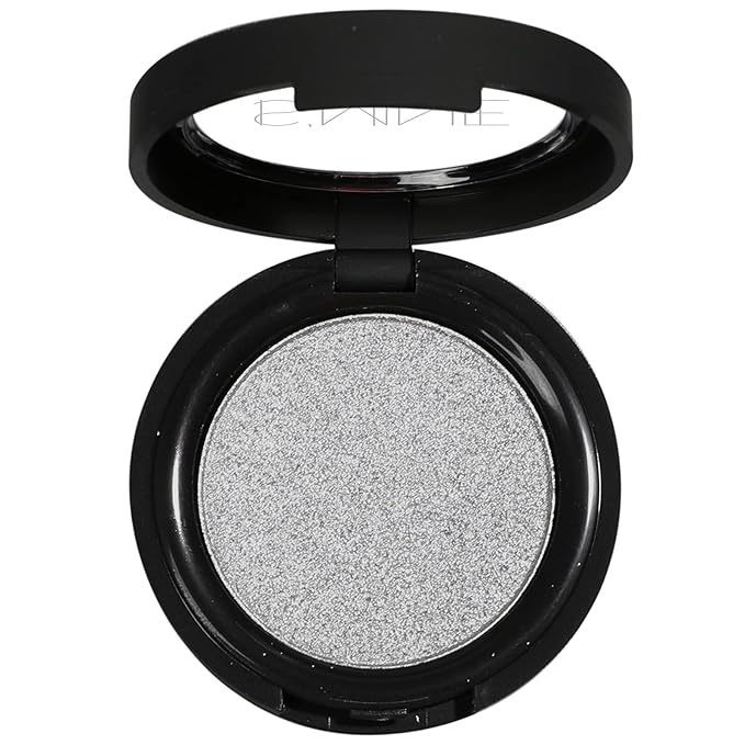 ISMINE Single Eyeshadow Powder Palette (SILVER GRAY) Shimmer Gray, High Pigment, Longwear Single Grey Eye Makeup for Day & Night (#14)