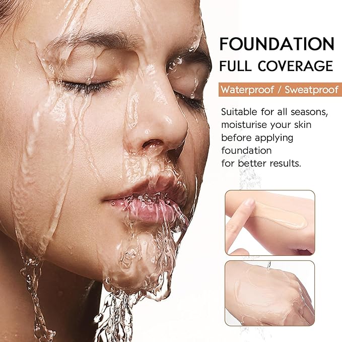 Matte Oil Control Concealer Foundation 2PCS, Flawless Soft 105, ) 60ml