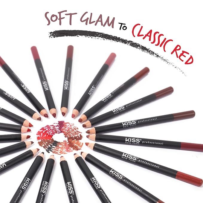 Professional Slim Lip Pencil, Creamy Soft Lip Liner, Smooth Long-Lasting Rich Lip Color, Natural Lip Makeup, Water-Resistant Lip Crayon (Black)