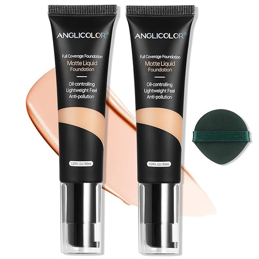 Matte Oil Control Concealer Foundation 2PCS, Flawless Soft 103, ) 60ml