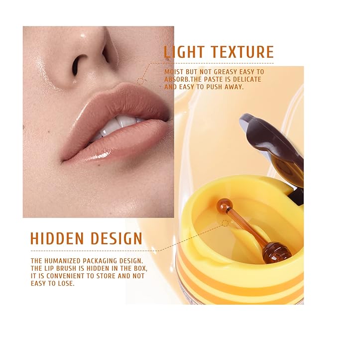 4Pcs Honey Lip Mask Pot, Moisturizing