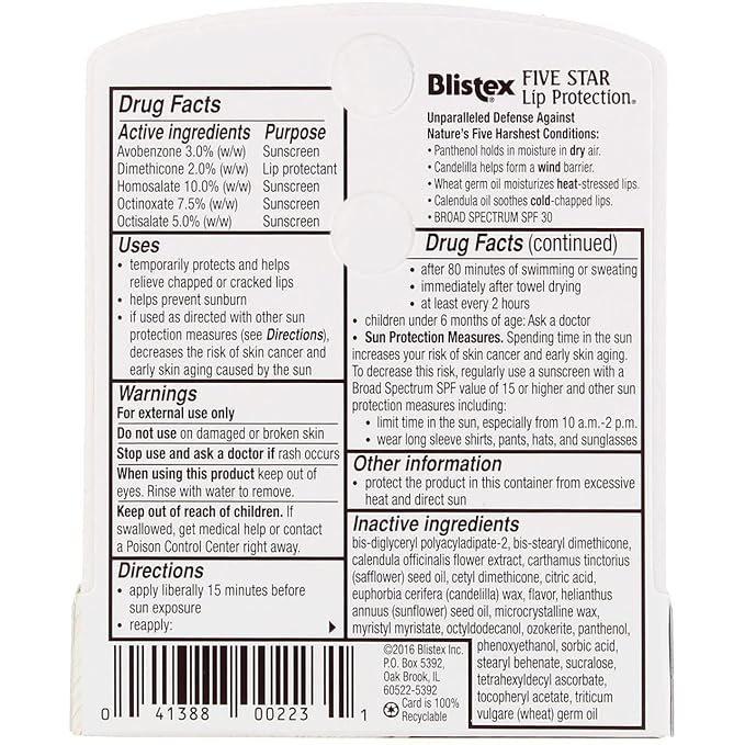 Blistex Five Star Lip Protection SPF