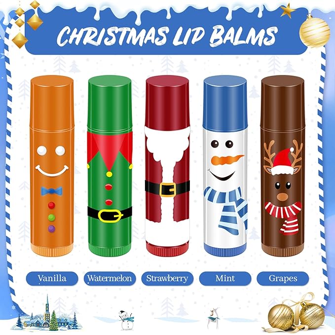 100 Pcs Christmas Lip Balm Lip