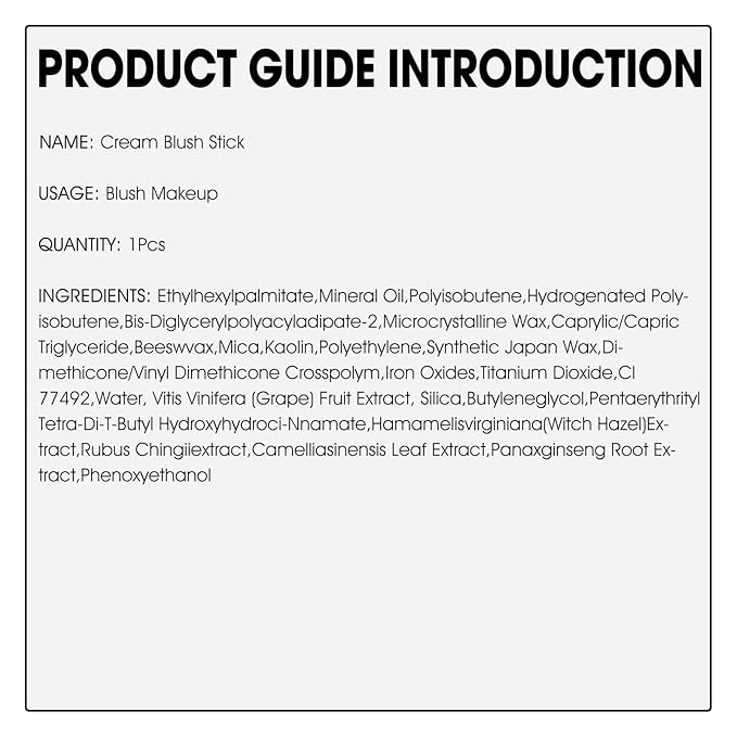 Blush Stick for Cheeks - Cream Makeup Blush Wand, Solid Moisturizer Stick for Cheeks Tint, Natural Blendable Waterproof Korean Matte Long-Lasting Smooth Blushes (#01 Shy Pink)