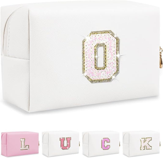 Personalized initial letter makeup bag,