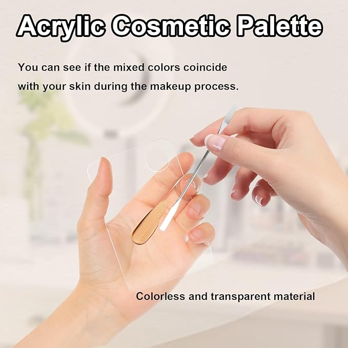 2 Pcs Acrylic Cosmetic Makeup Palette with 2