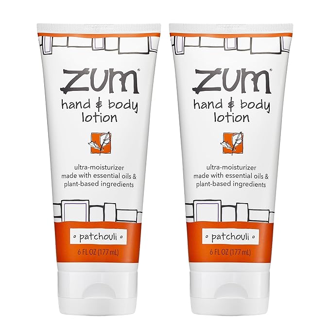 Zum Indigo Wild Hand & Body Lotion - Natural Hand Lotion for Dry Hands - Body Lotion for Women & Men - Body Moisturizers Include Shea Butter, Jojoba Oil & More - Patchouli Scent - 6 fl oz (2 Pack)