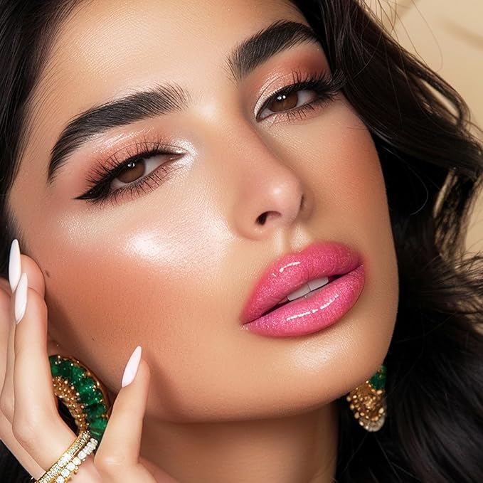 Hydrating Lip Glow Oil for Women, Color Changed Lip Plumper Gloss Moisturizing Nourishing Black Big Brush Head Lip Oil Smooth Lip Liner Stain for Lip Makeup Care and Dry Lips (black, 1 pcs)