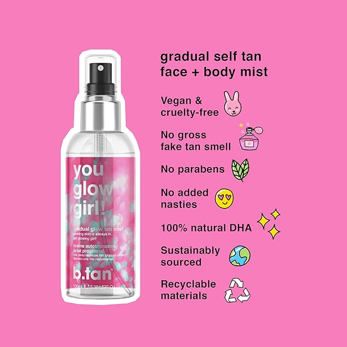 b.tan Face & Body Self Tanner Glowing