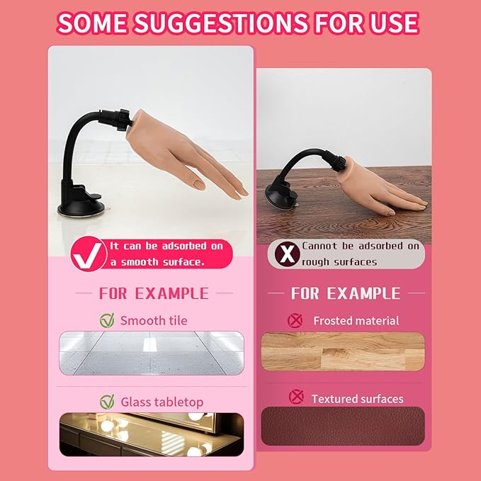 Silicone nail practice hand for