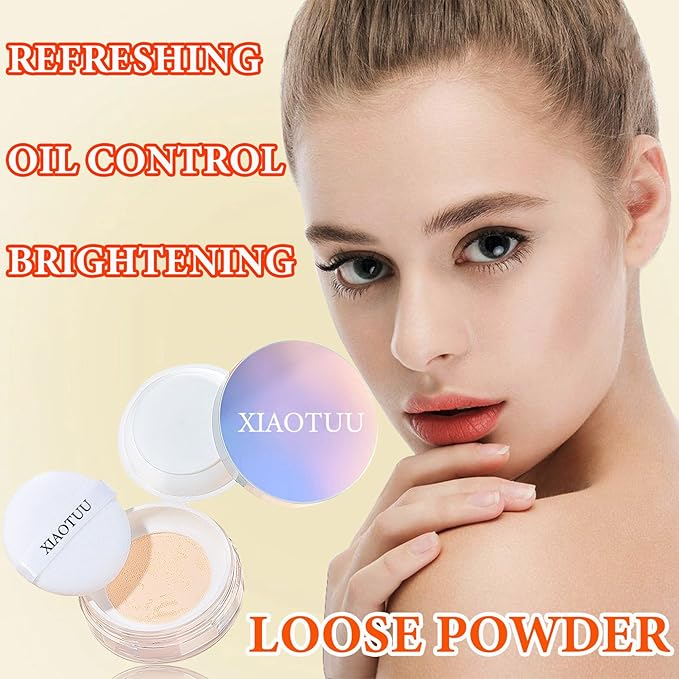 Loose Setting Face Powder,Loose Powder Lightweight & Breathable Women（Natural）