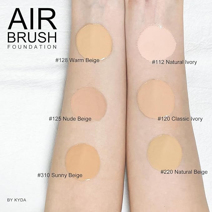 KYDA AirBrush Foundation Spray, Silky Foundation Mist Makeup, Nude Beige