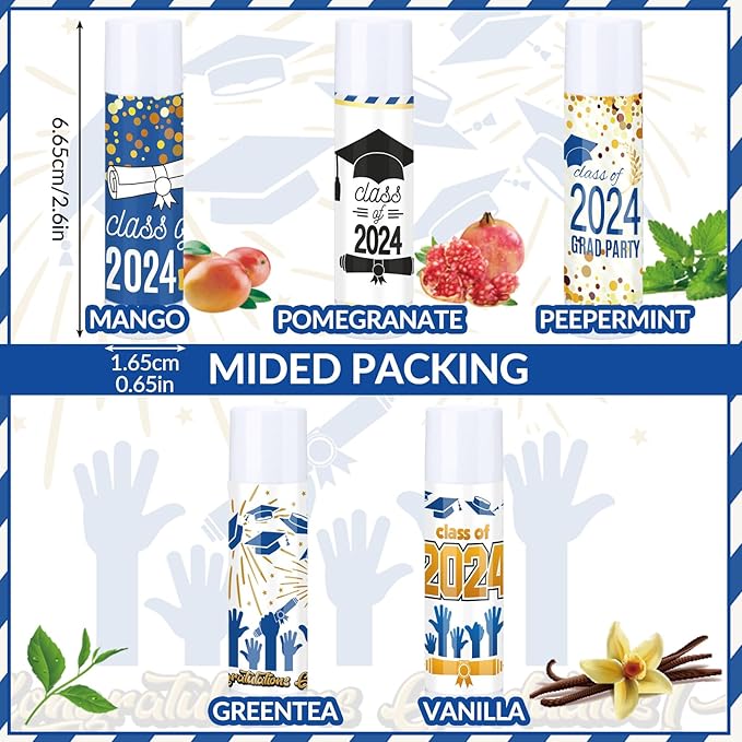 Dunzy 50 Pcs Graduation Party Lip Moisturizing