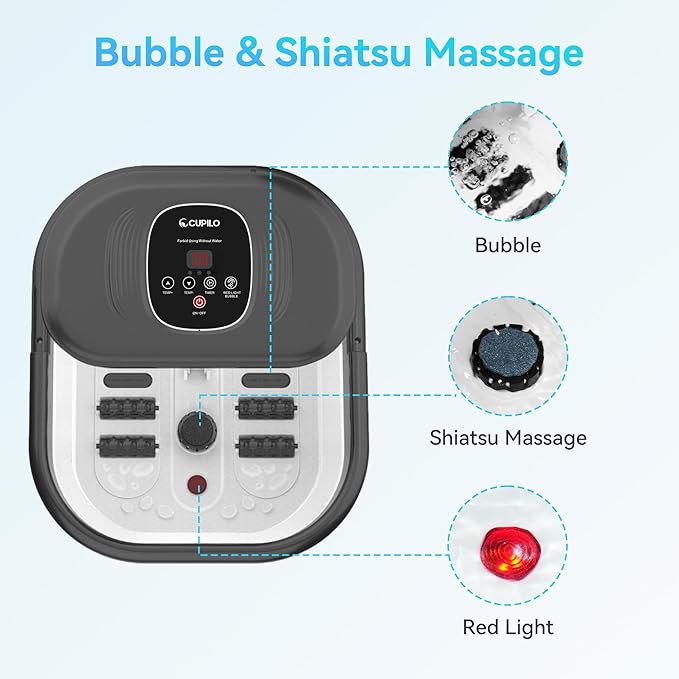 Foot spa bath massager with