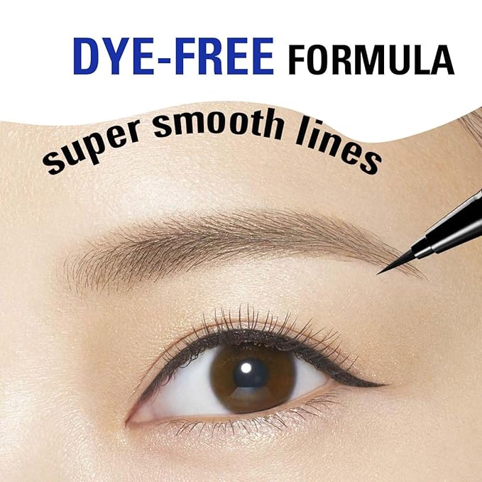 Heroine Make by KissMe Prime Liquid Waterproof Eyeliner for Woman and Sensitive Eyes, Long-lasting & Ultra Thin Tip for Precise Japanese Eye Makeup 01 Jet Black 0.4mL/0.01 Fl Oz