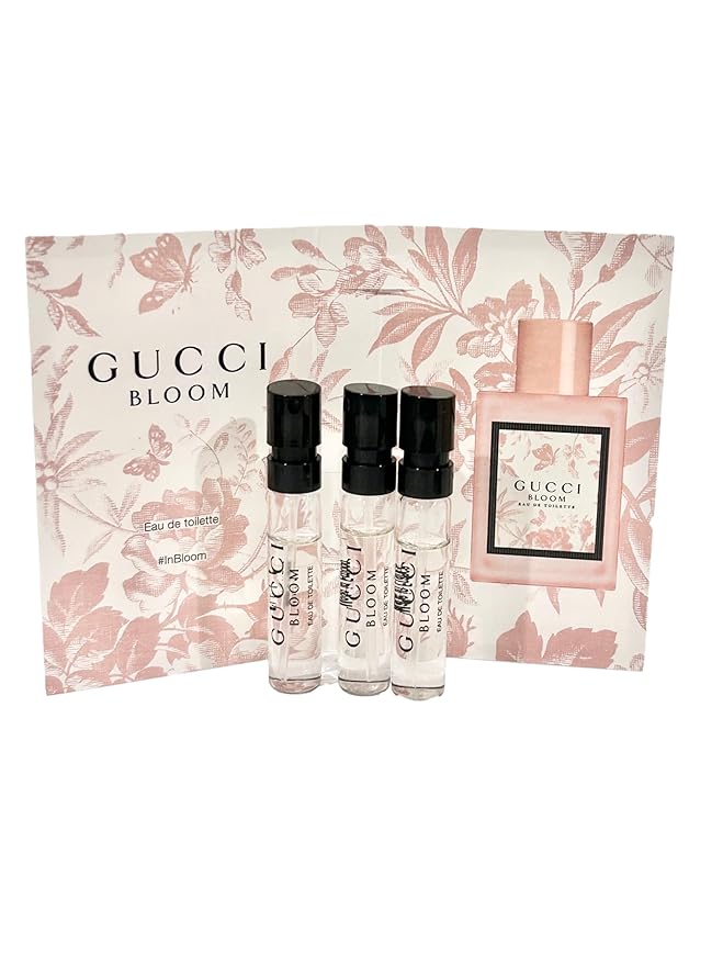 Gucci Bloom Sample Perfume Women EDT Spray 1.5 ml / 0.05 oz - set of 3