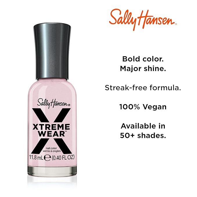 Sally Hansen Xtreme Wear, Rose Water, Nail Polish, Doesn't Chip, Beautiful Colors, Long Lasting, Fade Resistant, Easy to Apply, 0.4oz