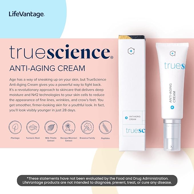 LifeVantage - Face Moisturizer TrueScience Anti-Aging Cream - Deep Moisturizer and Cream to Combat Fine Lines and Wrinkles with Nrf2 Actives (50ml)