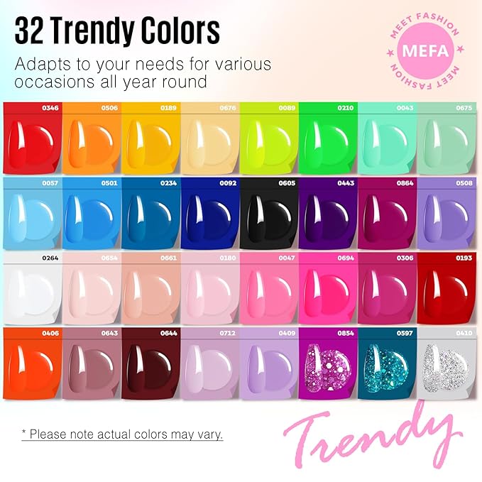 Mefa 54pcs gel nail polish