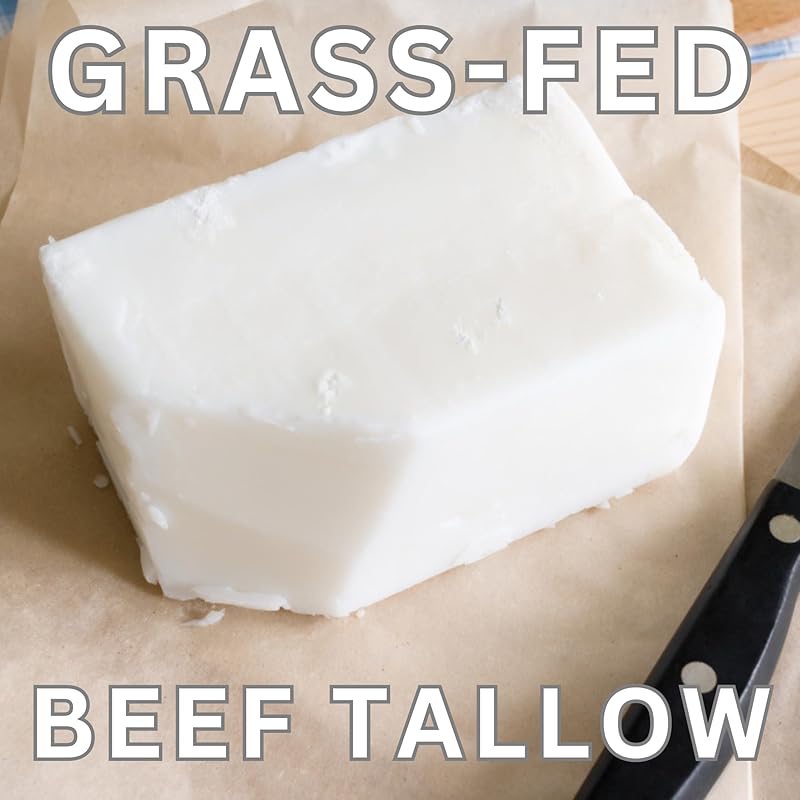 Beef Tallow for Skin Care, Face, Hands - Natural Moisturizer - Whipped - Organic Grass-Fed Beef Fat - Vitamins A, D, E, K - Dry Skin, Baby Diaper Cream - Hydrating - Handmade - Unscented - 2 oz Jar