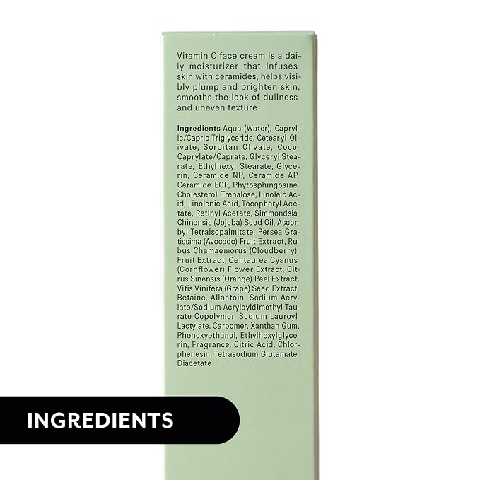 Vitamin C Face Moisturizer Cream for Men and Women - Brightening & Hydrating | Anti-Aging Day & Night Cream with Ceramides & Antioxidants for All Skin Types | Lightweight, Non-Greasy, Vegan 2.5 oz