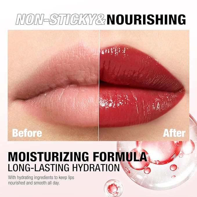 Jolilab 12 Colors Cream Texture Lip Gloss Set - Highly Pigmented, Long - Lasting, Moisturizing Makeup for Women（Set 12Color）