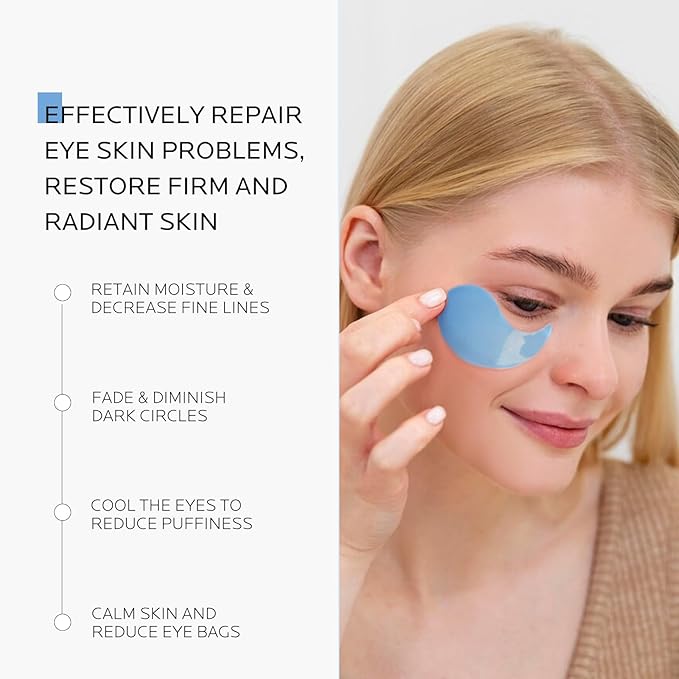 Dr. Pure Under Eye Patches for Puffiness: Retinol Collagen Eye Mask Soothe Fine Lines Wrinkles with Hyaluronic Acid - Reduce Dark Circles Eye Gel Pad (30 Pairs)