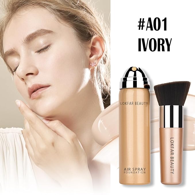 AirBrush Foundation Spray, Silky Mist Foundation Spray Makeup #A01 Ivory