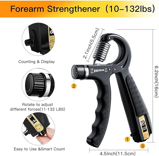 Grip Strength Trainer Kit with Finger Exerciser (5 Pack)