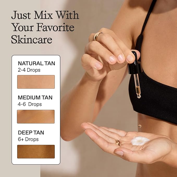 Sun Blush Glowing Self Tanning Drops Australian Made 1.0 fl.oz | Sun-Kissed, Natural Face & Body Gradual Self Tanner with Peptides | Fragrance Free | Everyday Humans
