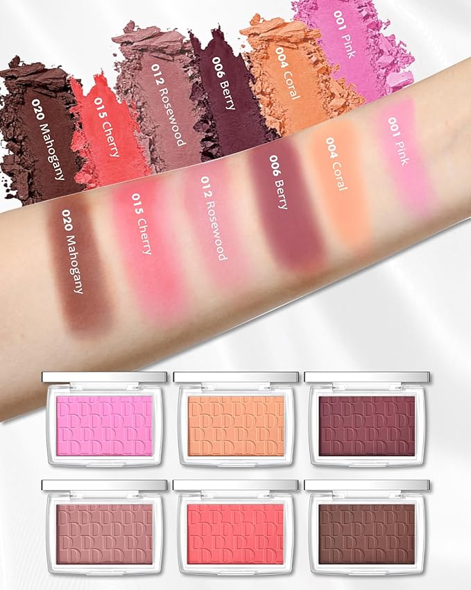 Powder Blush Palette, Matte Powder Makeup Blush for Enhancing -#Cherry