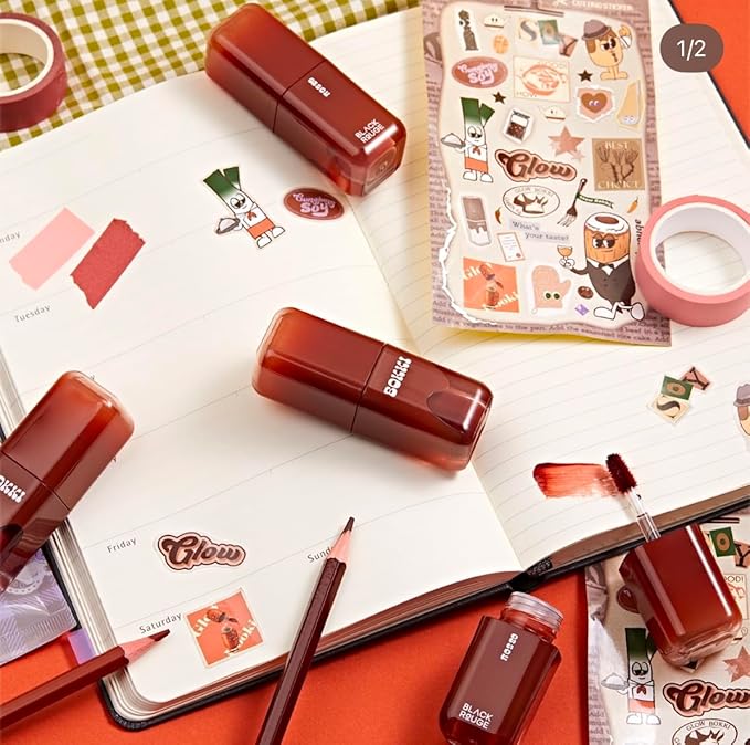 Glow Bokki Glossy Lip Tint, Korean Beauty (GB10 Grilled Brown, 4.1 grams)