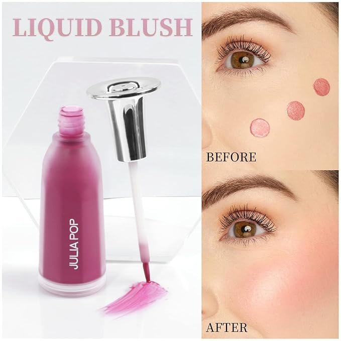 AKARY Soft Liquid Blush Makeup Lightweight, Velvet Beauty Wild Berry