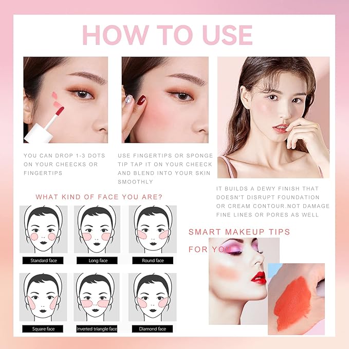 Red Rose Liquid Blush Makeup, Liquid Blush for Fl Oz(04#)