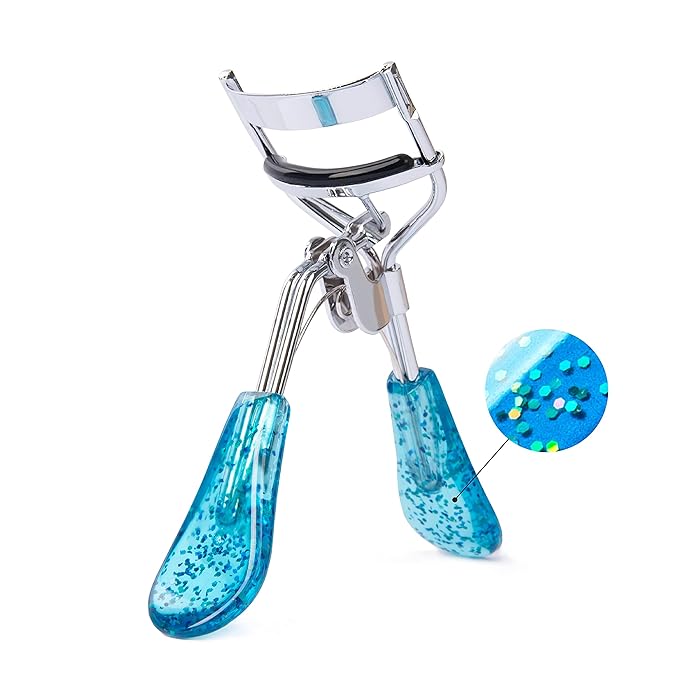 TRIM Azure Collection Eyelash Curler – Curls Quickly and Easily for Longer-Looking Lashes – Smooth Opening and Closing Action – Easy-to-Grip Handles – Eye Pads are Gentle on Lids While Curling