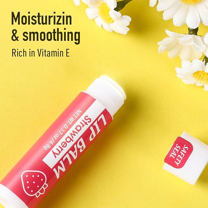 32 Pack Lip Balm, Natural Lip Flavors