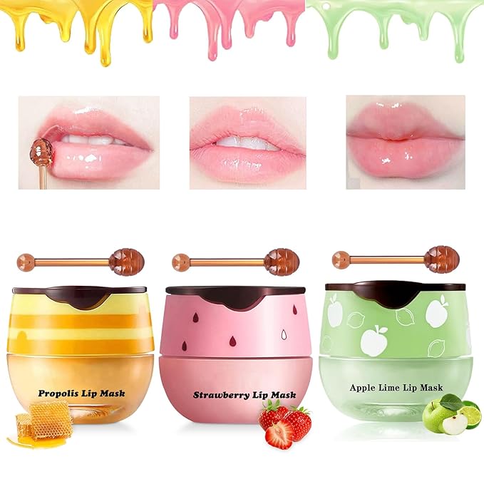 3PCS Bee Lip Balm Honey Lip Exfoliator