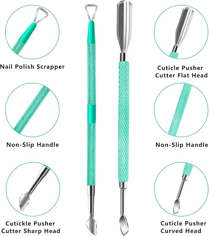 Cuticle trimmer with cuticle pusher