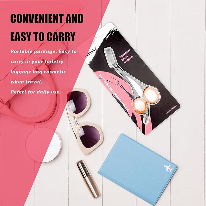 LePinko Eyebrow Trimming Scissors with Combs, Gifts For Men Women Stocking Stuffers, Gray