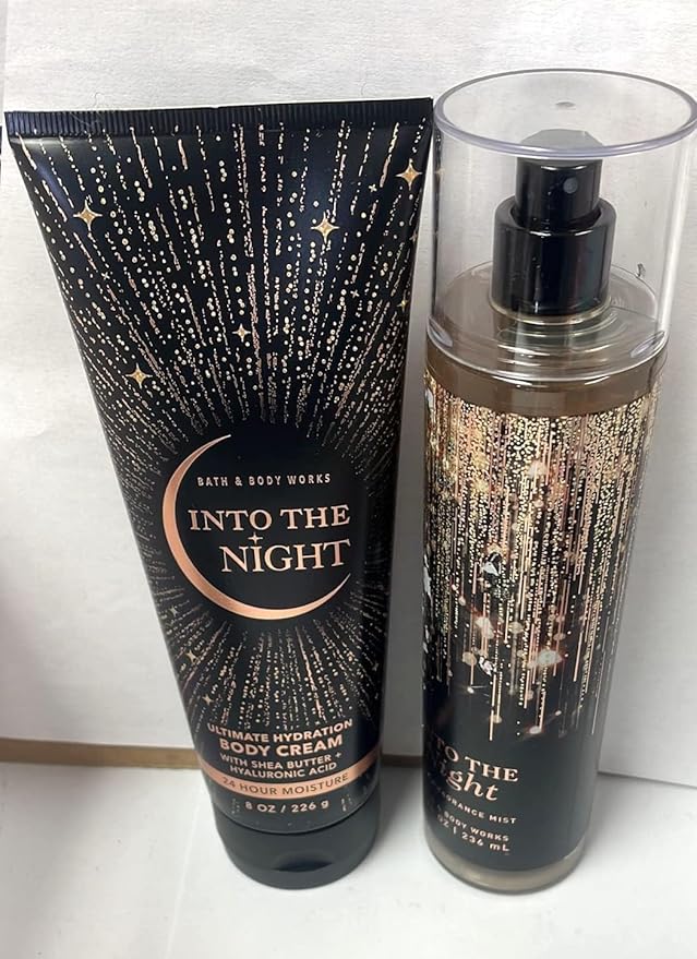Bath & Body Works - Into the Night - Fine Fragrance Mist and Ultra Shea Body Cream - Full Size (Packaging Varies)