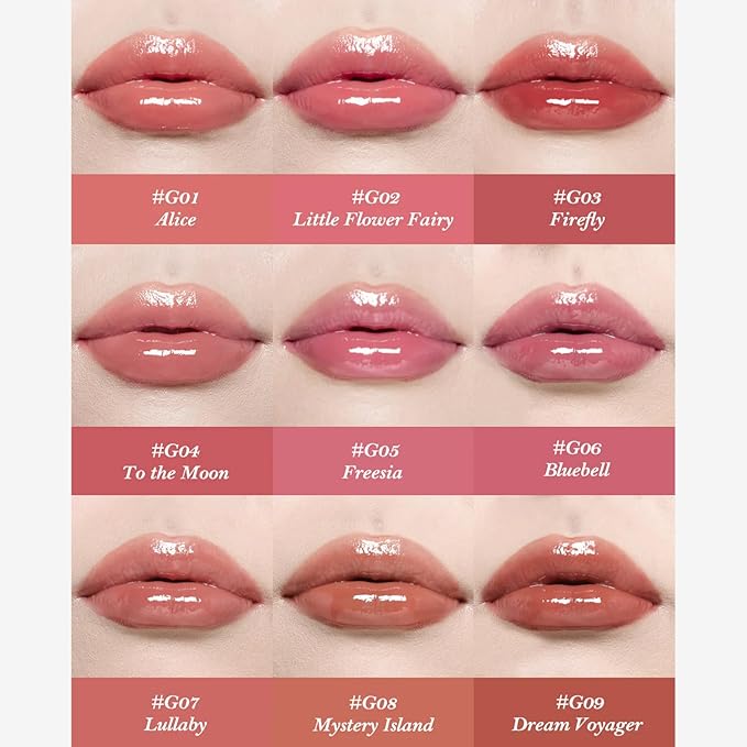 Flower Knows Midsummer Fairytales Lip Gloss-Glowy Moisturizing Coating Lip Lacquer-Hydrating Tinted Lip Oil for Girls&Women-Vegan & Cruelty Free-0.17Fl Oz(G06 Bluebell)