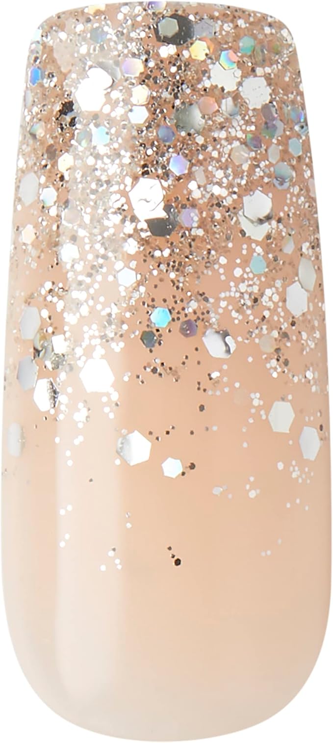 KISS Premium Classy Fake Nails French Manicure Set with Jeweled Rhinestone Nail Art Accents, Gorgeous', 30 Glue-On Nails 1 Count (Pack of 1)