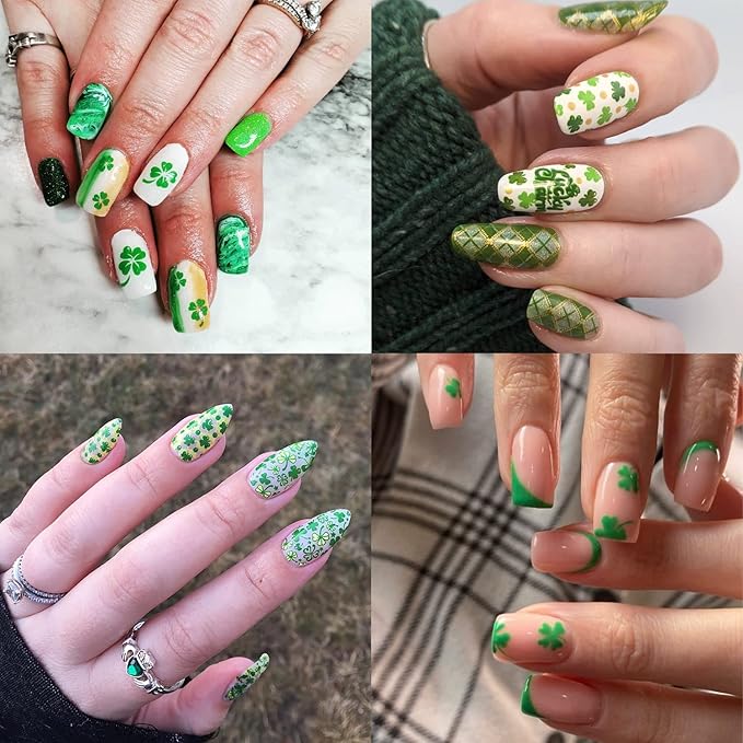 St patricks day nail stamping