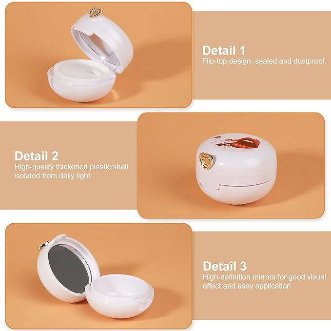 2 Pack Lip Balm Containers,Plastic Portable